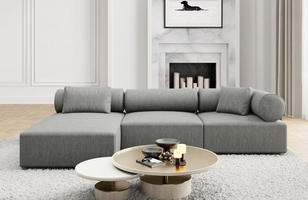 Couch Laguardia L-Form in Stoff