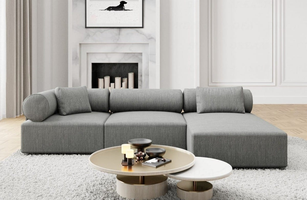 Couch Laguardia L-Form in Stoff