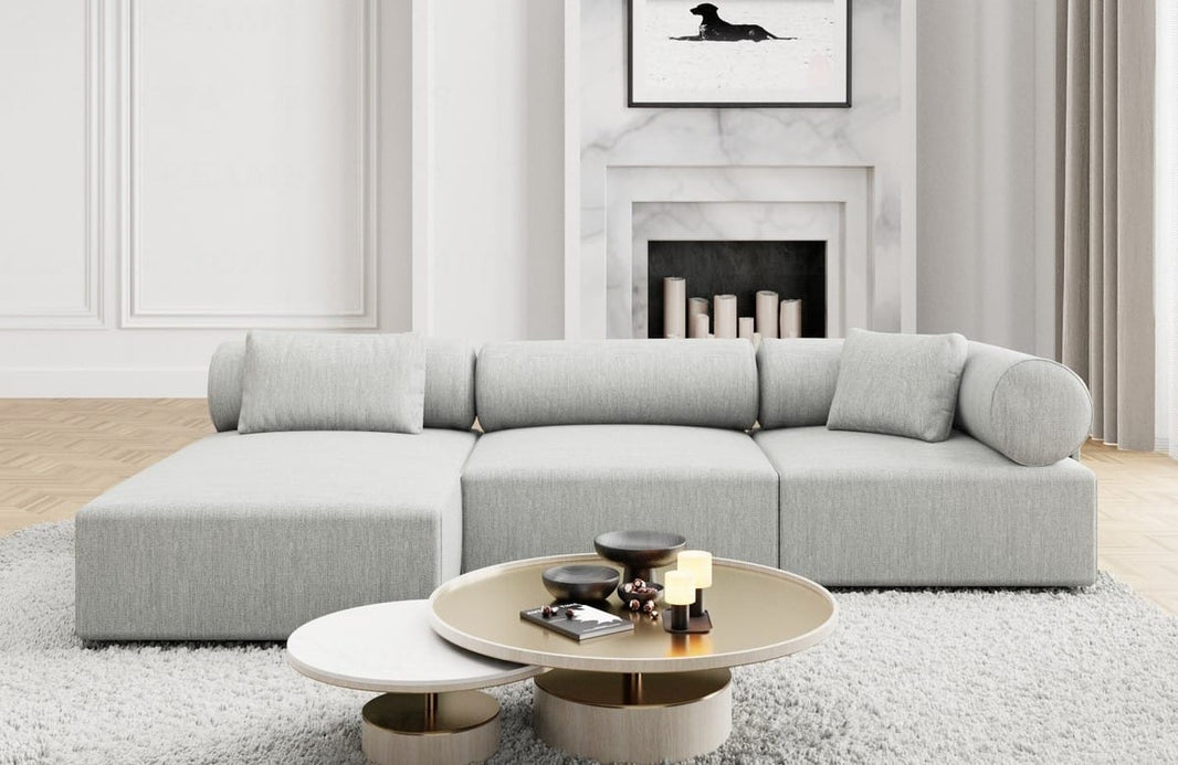 Couch Laguardia L-Form in Stoff