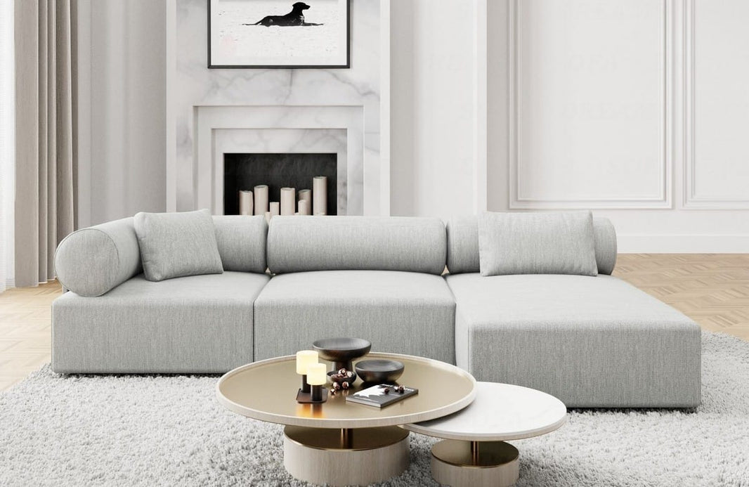 Couch Laguardia L-Form in Stoff
