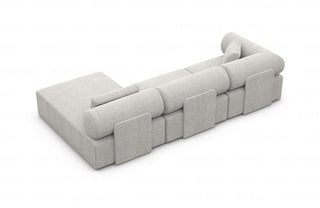 Couch Laguardia L-Form in Stoff Hellgrau