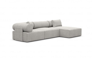 Couch Laguardia L-Form in Stoff Hellgrau