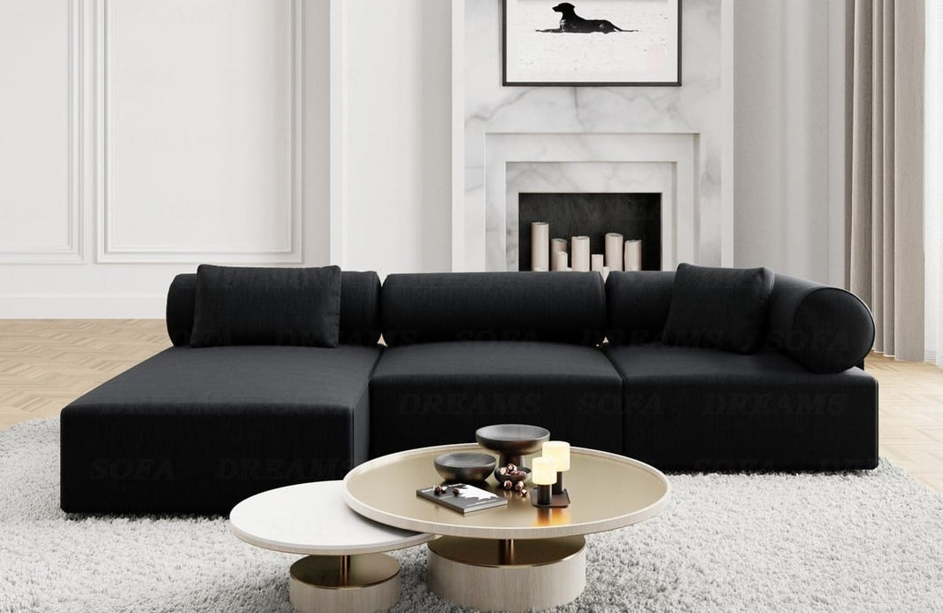 Couch Laguardia L-Form in Stoff
