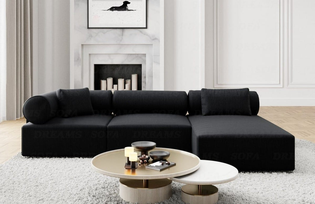 Couch Laguardia L-Form in Stoff