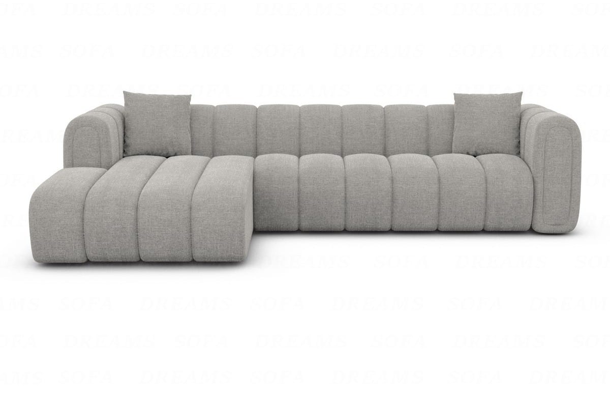 Stoff Ecksofa Almagro L-Form Hellgrau