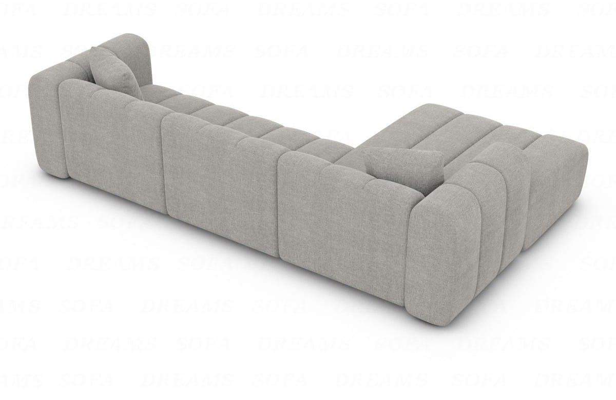 Stoff Ecksofa Almagro L-Form Hellgrau