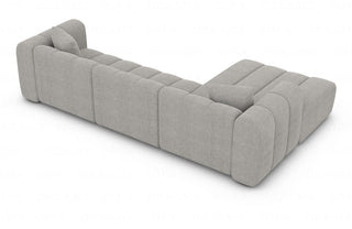Stoff Ecksofa Almagro L-Form Hellgrau