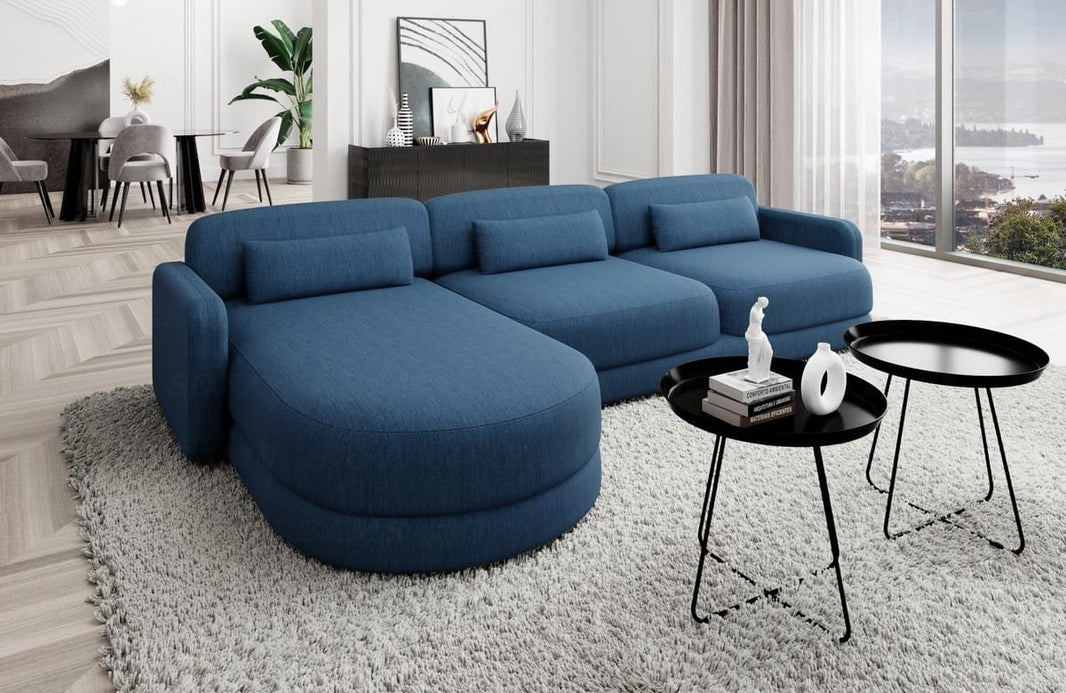 Ecksofa Valencia L-Form aus Stoff Kurz