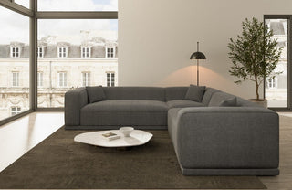 Stoff Ecksofa Merida L-Form Anthrazit