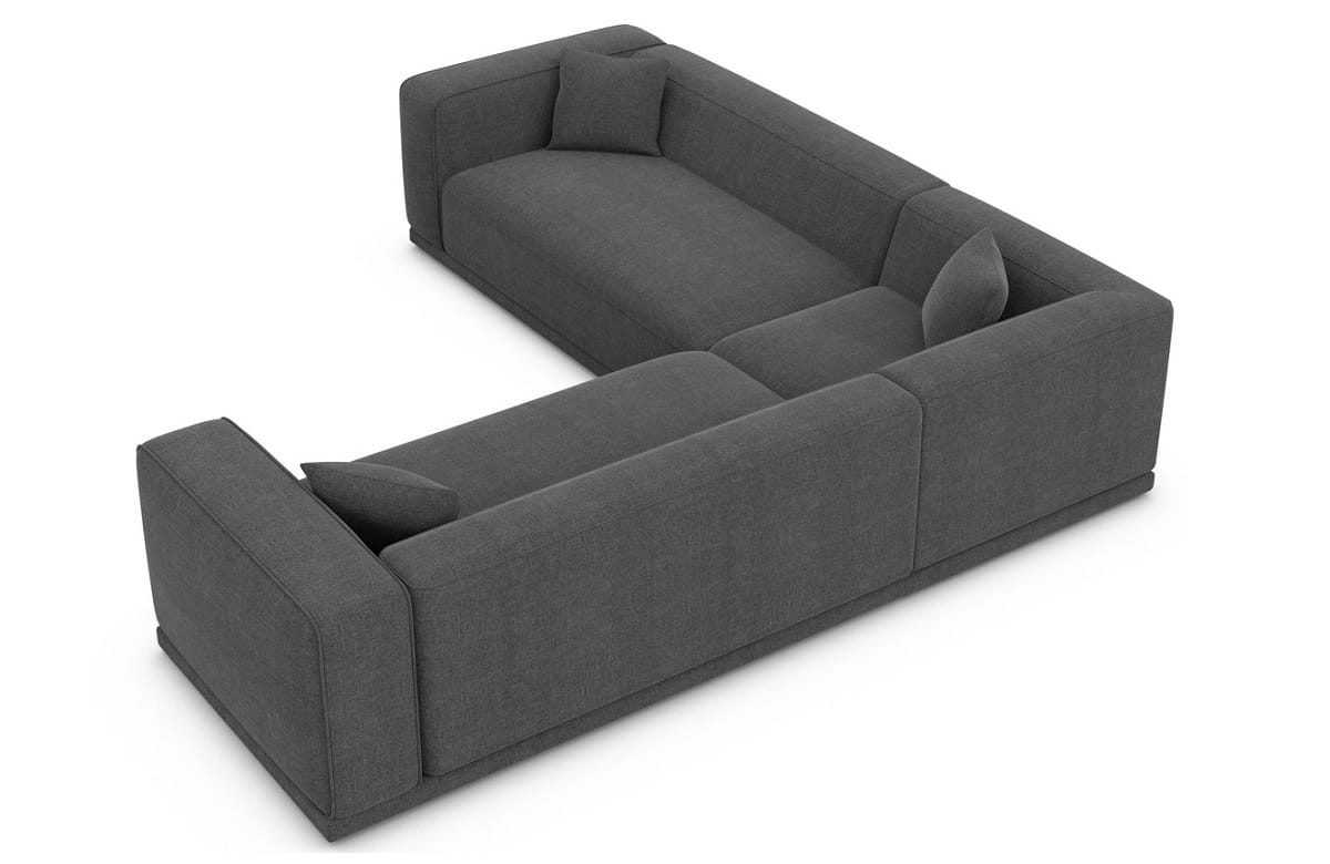 Stoff Ecksofa Merida L-Form Anthrazit