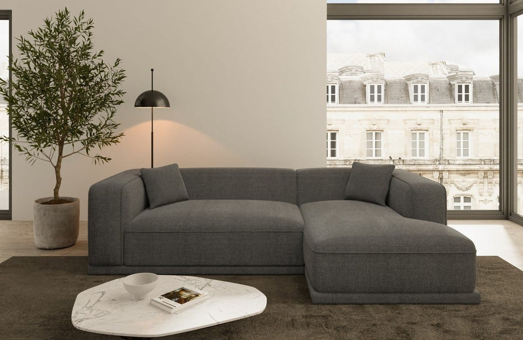 Couch Merida L-Form in Stoff