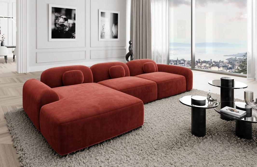 Ecksofa Barcelona L-Form aus Stoff Kurz