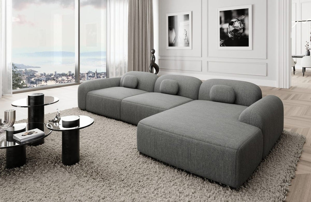Ecksofa Barcelona L-Form aus Stoff Kurz