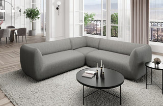 Couch Madrid L-Form in Stoff Dunkelgrau