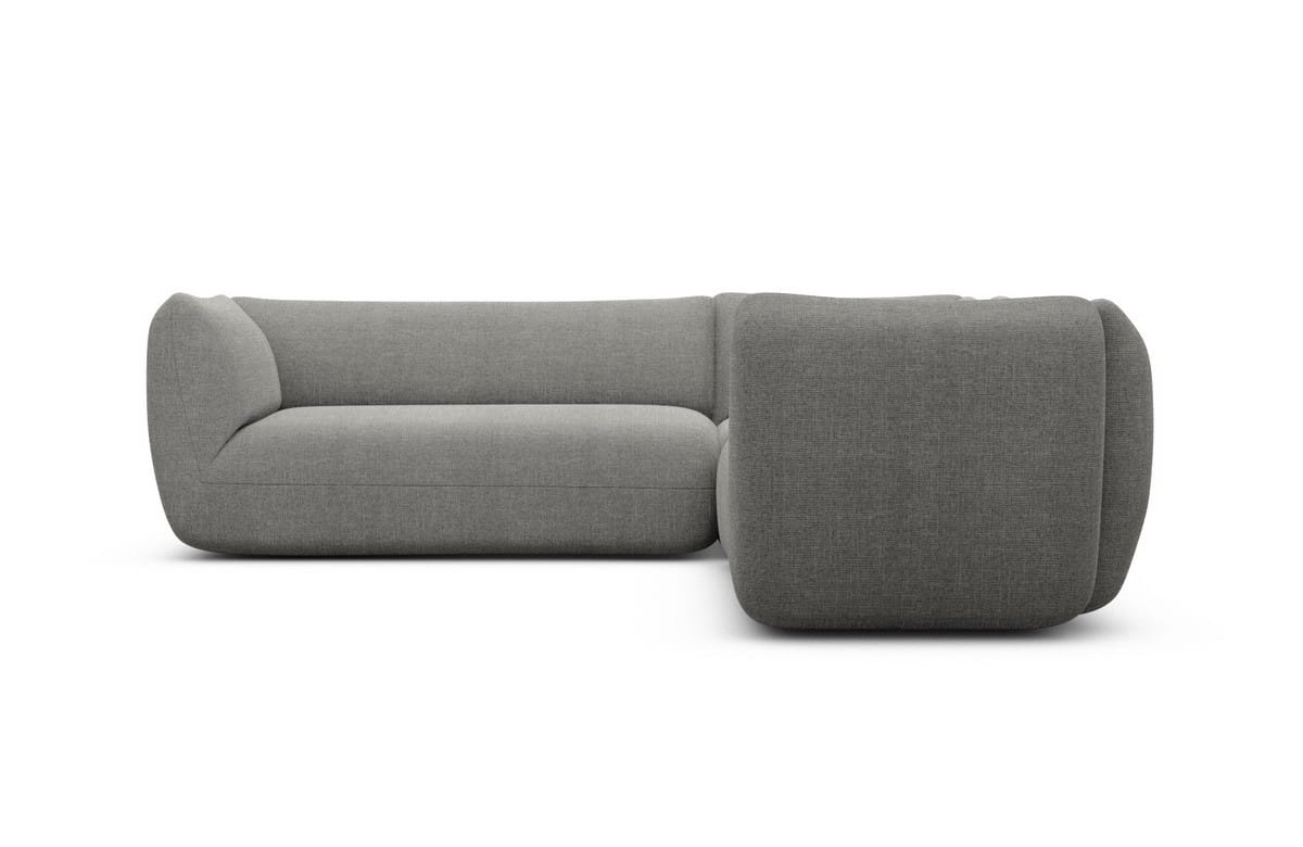 Couch Madrid L-Form in Stoff Dunkelgrau
