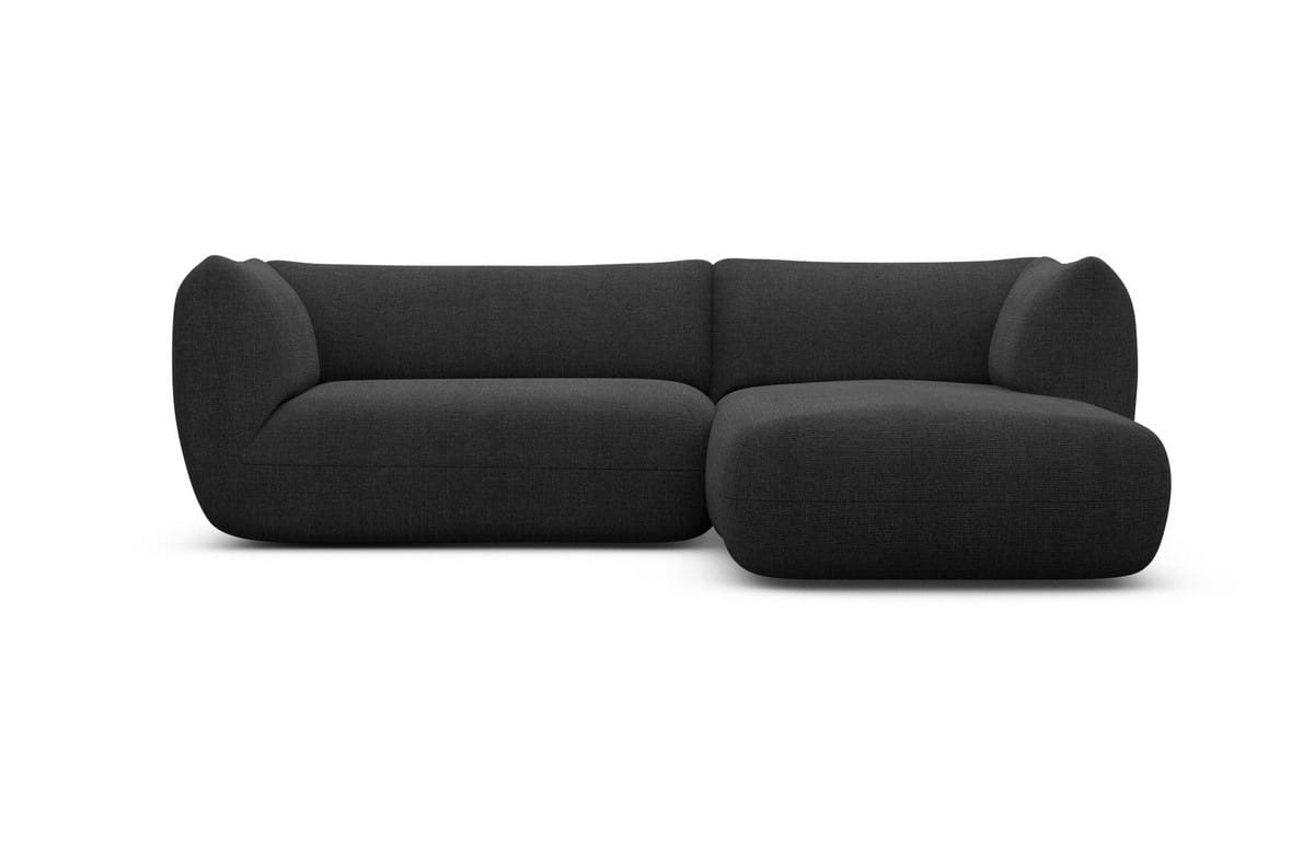 Stoff Ecksofa Madrid L-Form Schwarz