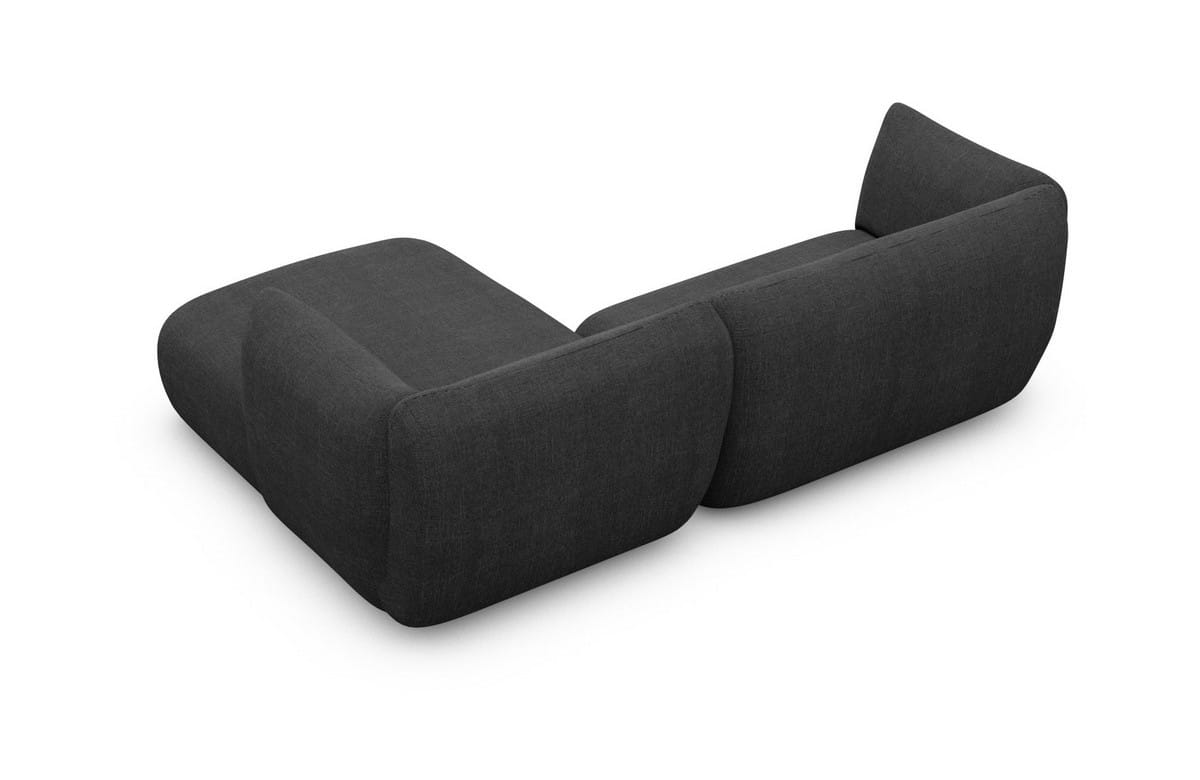 Stoff Ecksofa Madrid L-Form Schwarz