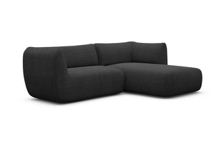 Stoff Ecksofa Madrid L-Form Schwarz