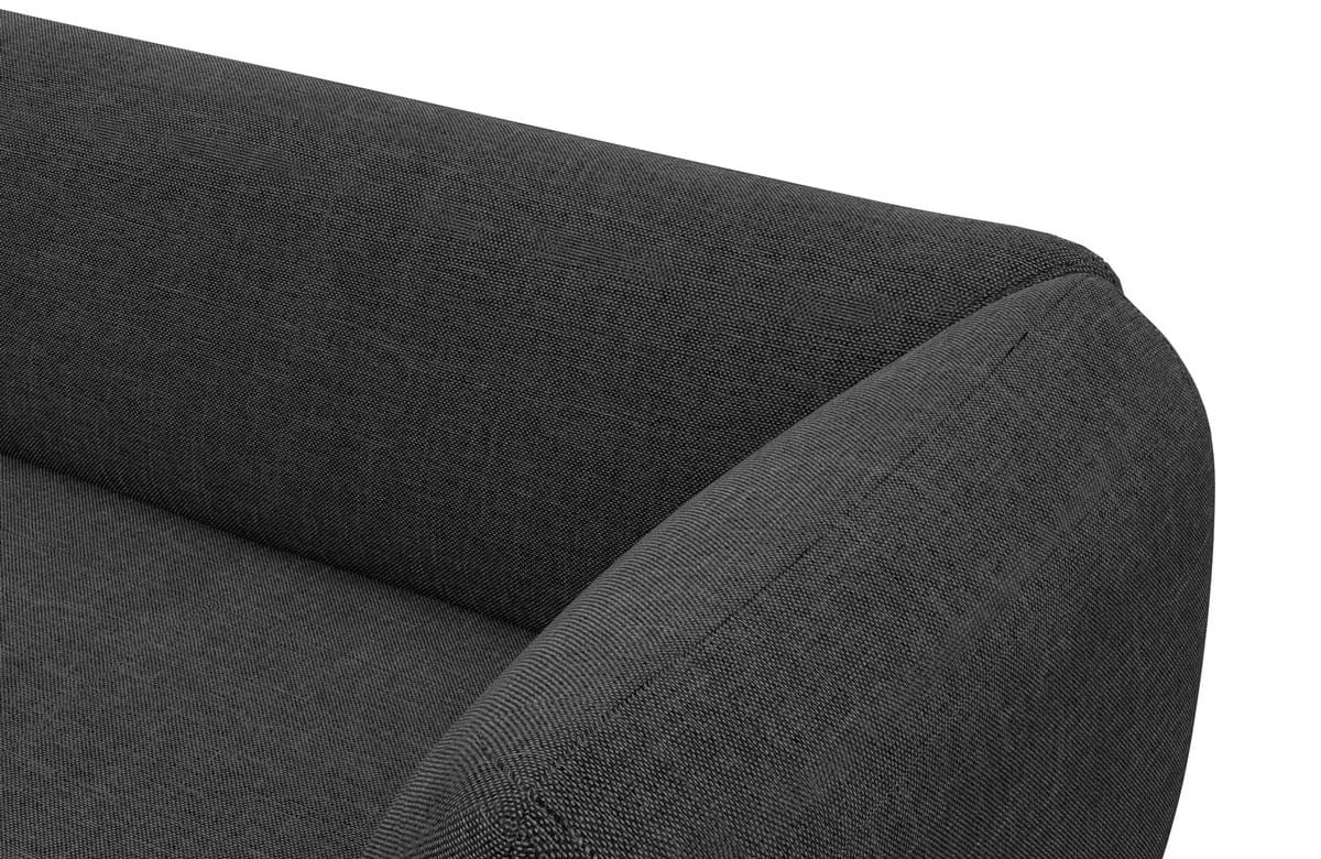 Stoff Ecksofa Madrid L-Form Schwarz