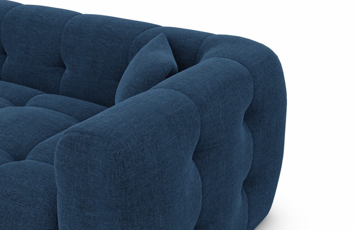 Stoff Ecksofa Sevilla L-Form Blau