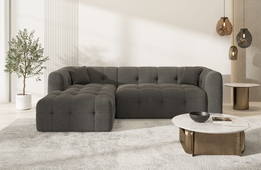Couch Sevilla L-Form in Stoff
