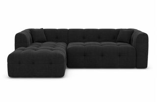 Couch Sevilla L-Form in Stoff Schwarz