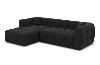 Couch Sevilla L-Form in Stoff Schwarz