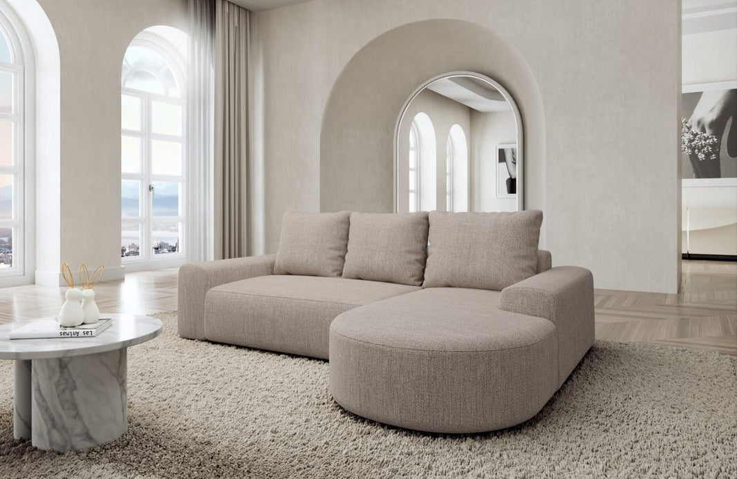 Couch Gomera L-Form in Stoff Kurz