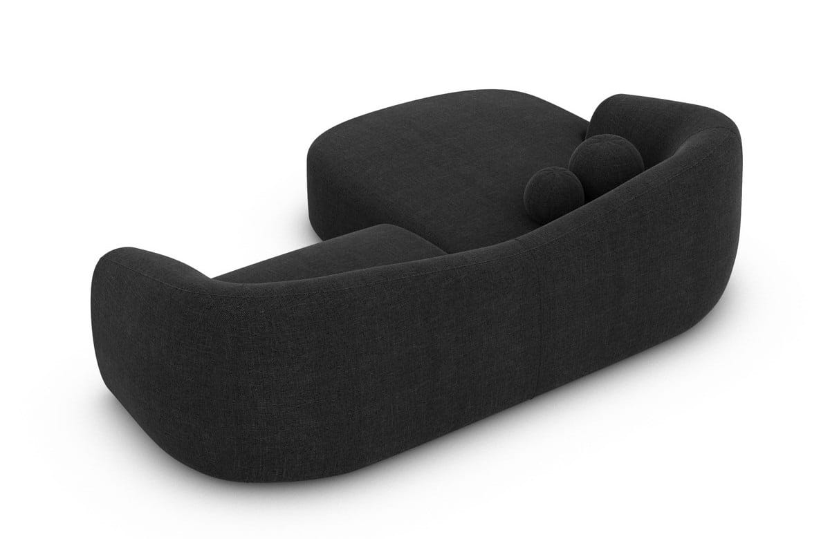 Ecksofa Murcia L-Form aus Stoff Schwarz