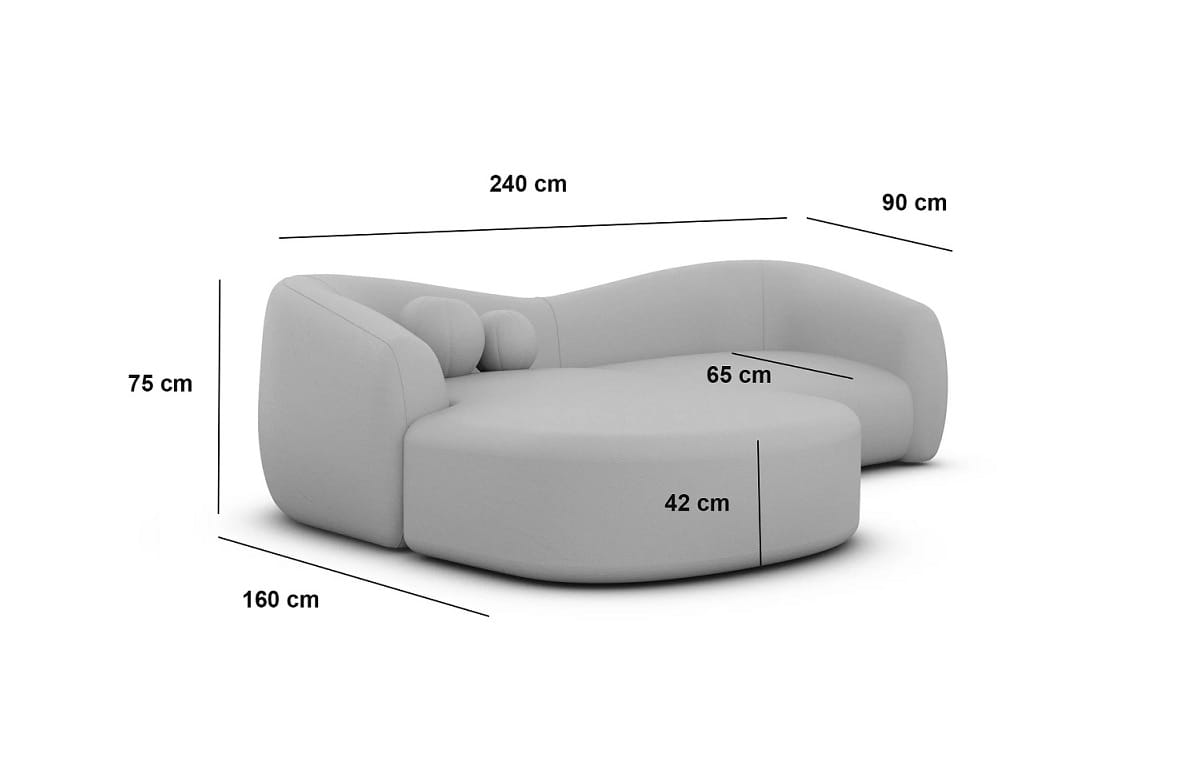 Ecksofa Murcia L-Form aus Stoff Schwarz
