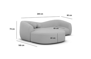 Ecksofa Murcia L-Form aus Stoff Schwarz