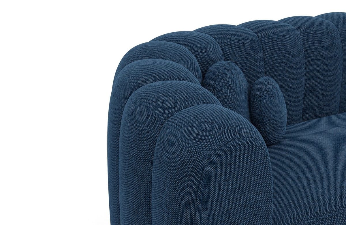 Stoff Ecksofa Almeria L-Form Blau