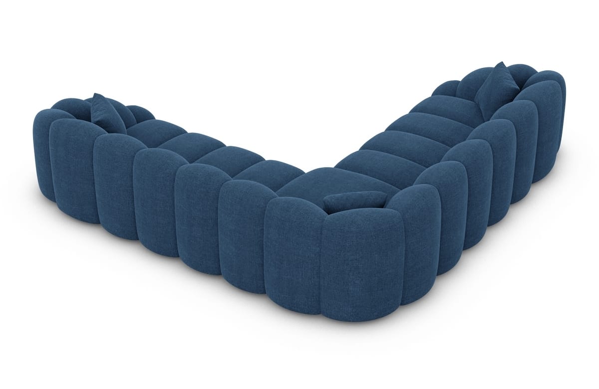 Ecksofa Rajada L-Form aus Stoff Blau