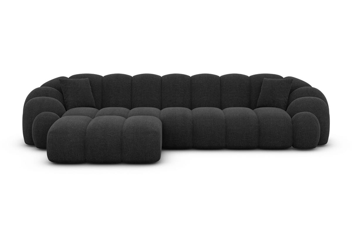 Couch Rajada L-Form in Stoff Schwarz