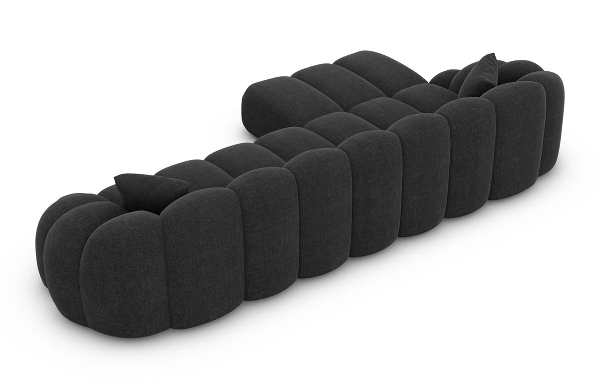 Couch Rajada L-Form in Stoff Schwarz