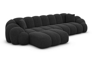 Couch Rajada L-Form in Stoff Schwarz