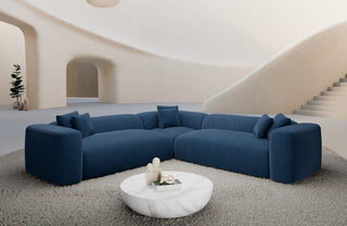 Stoff Ecksofa Alcudia L-Form Blau