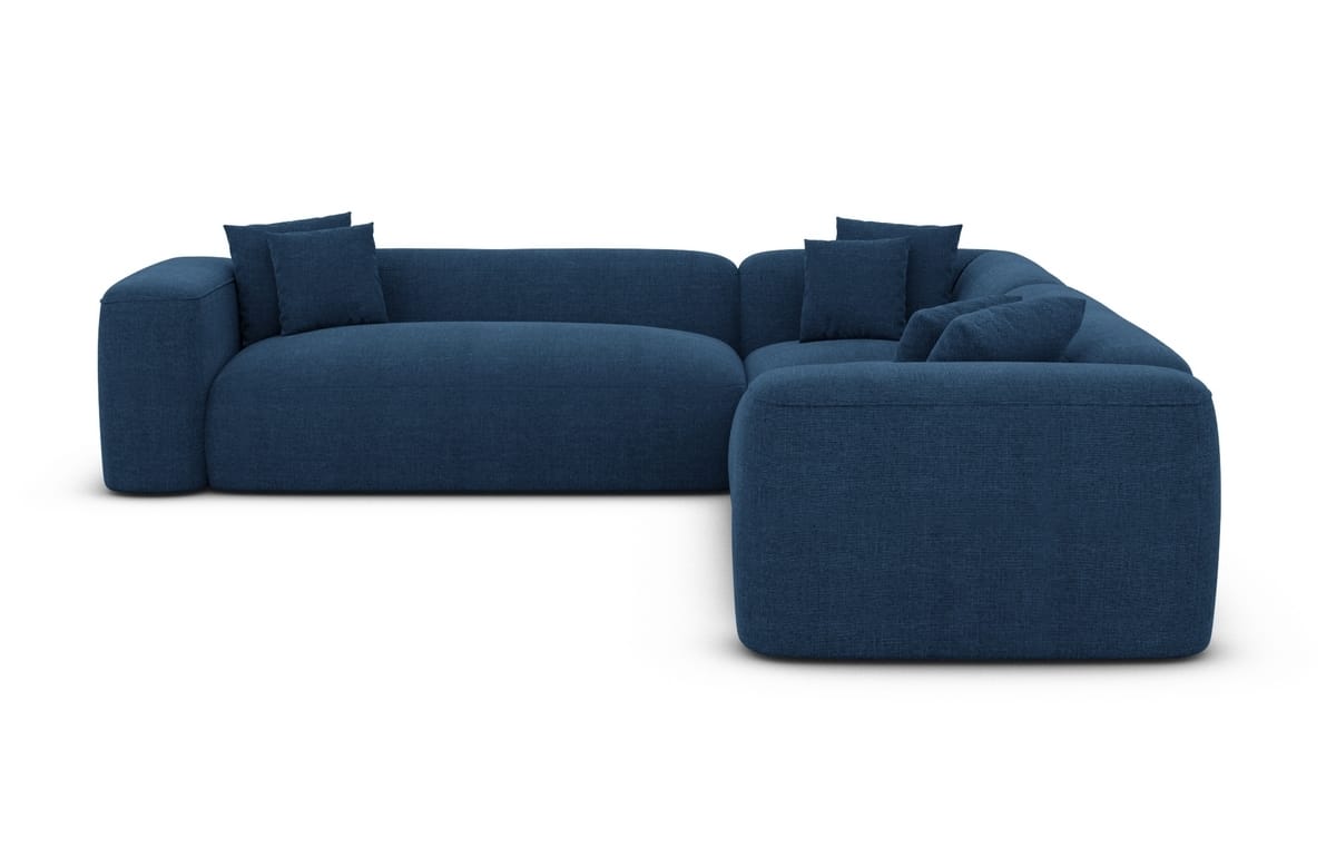 Stoff Ecksofa Alcudia L-Form Blau