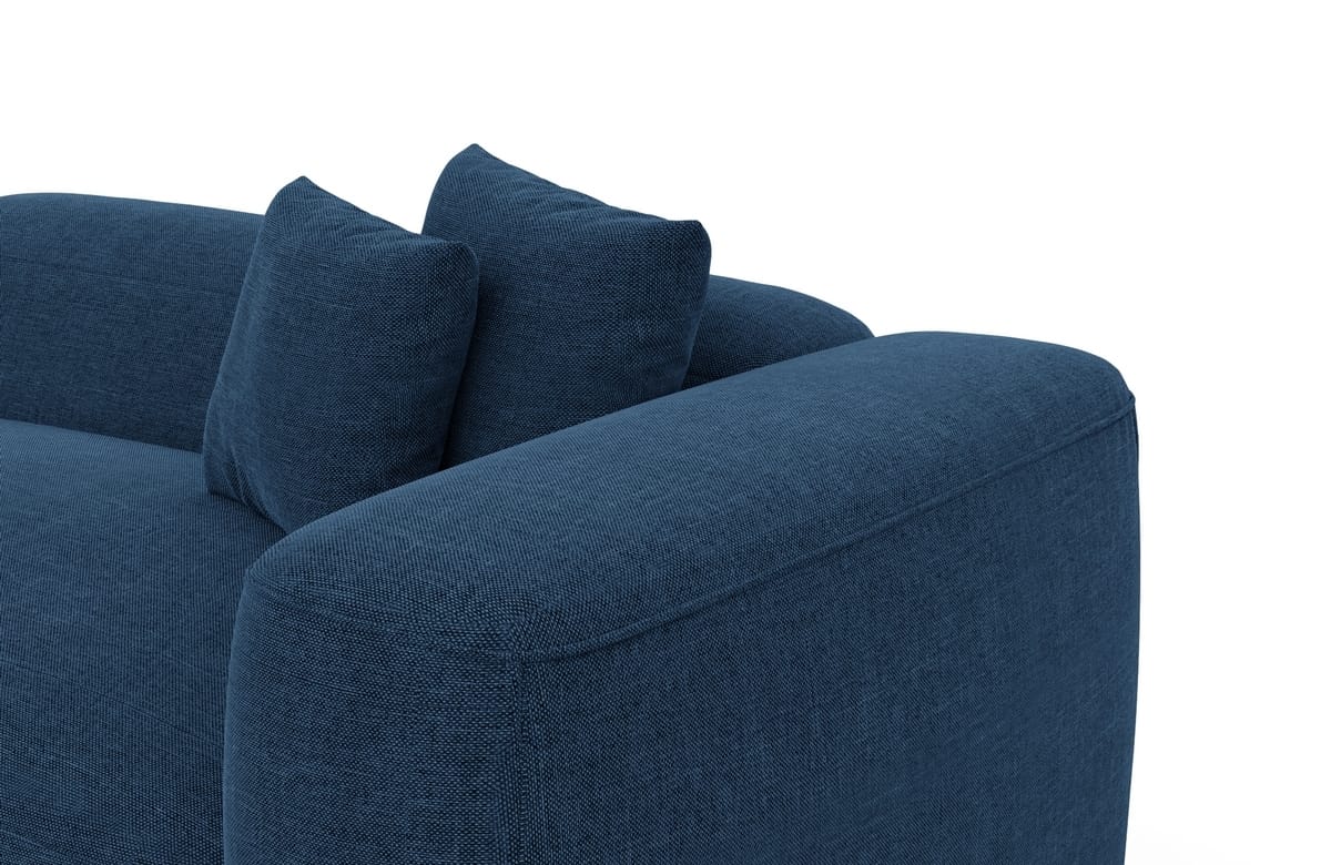 Stoff Ecksofa Alcudia L-Form Blau