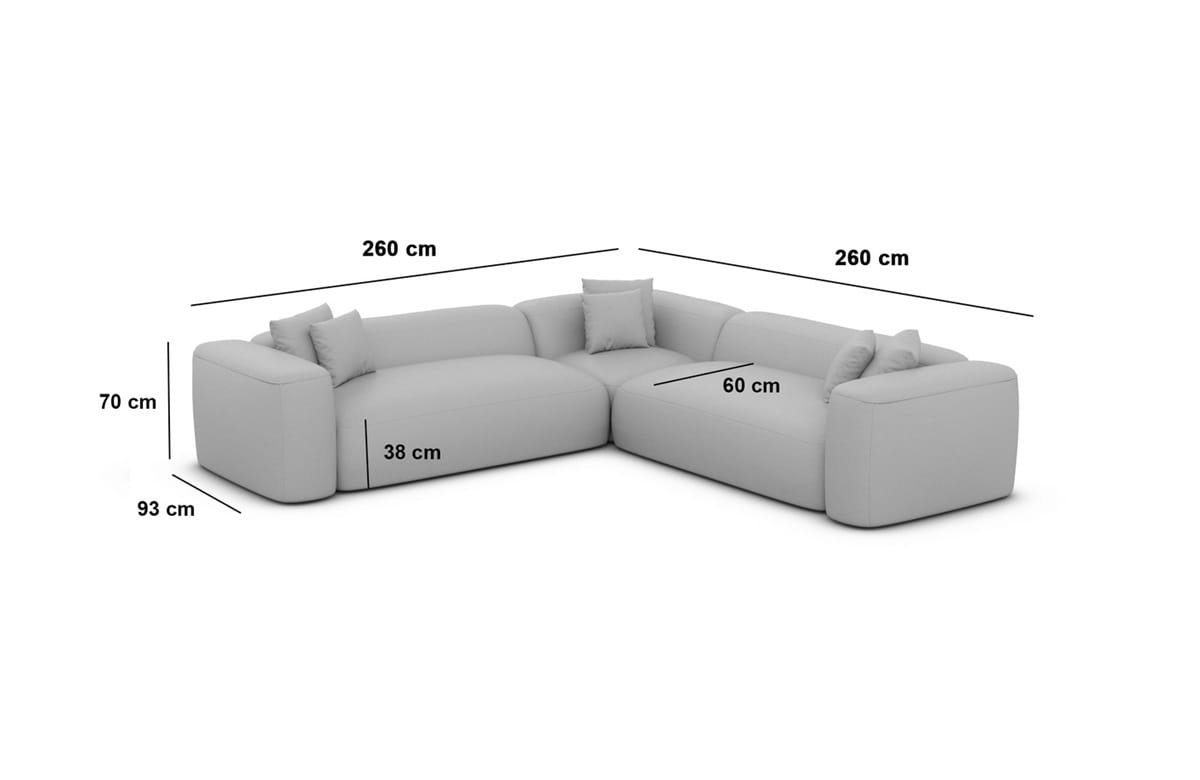 Stoff Ecksofa Alcudia L-Form Blau