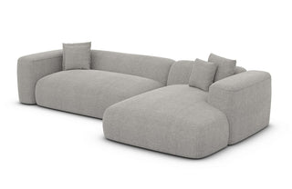 Couch Alcudia L-Form in Stoff Hellgrau