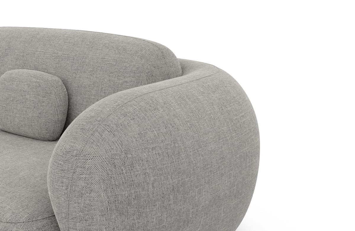 Couch Altea L-Form in Stoff Hellgrau