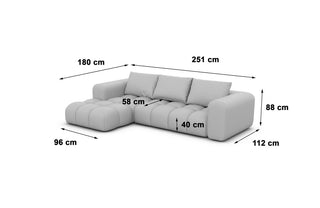 Stoff Ecksofa Casaluna L-Form Dunkelgrau