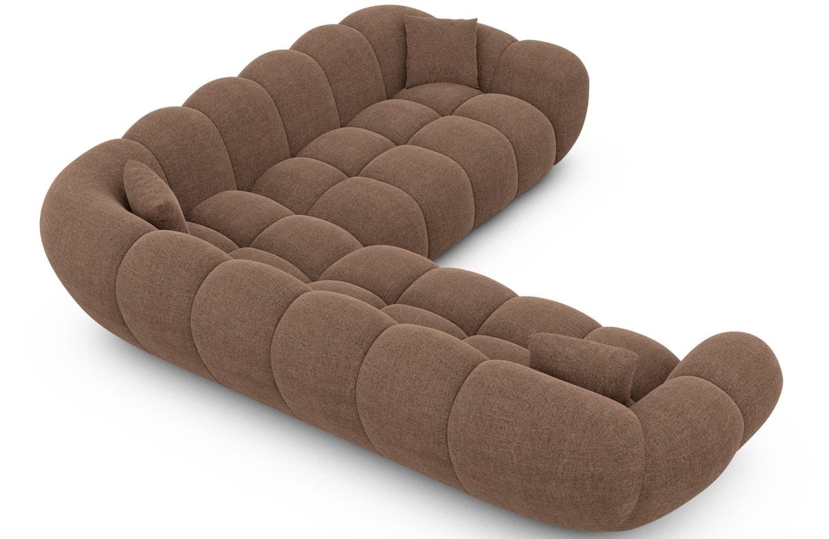 Stoff Ecksofa Maleron L-Form Braun