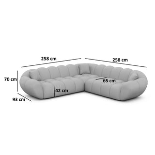 Stoff Ecksofa Maleron L-Form Braun