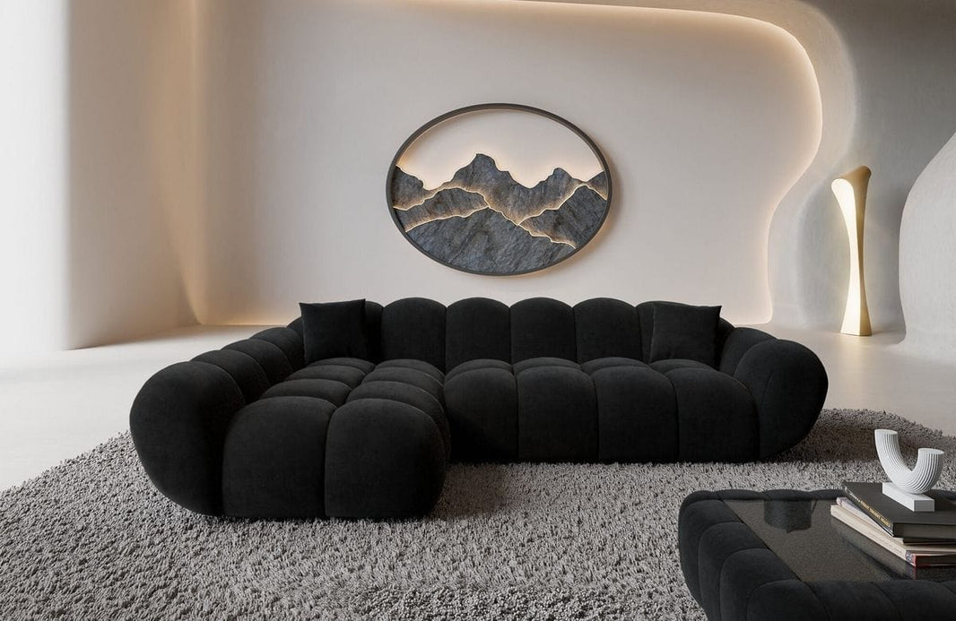 Couch Maleron L-Form in Stoff