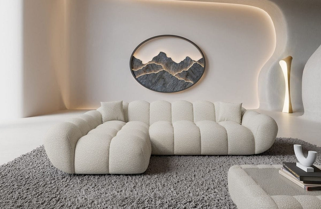 Couch Maleron L-Form in Stoff