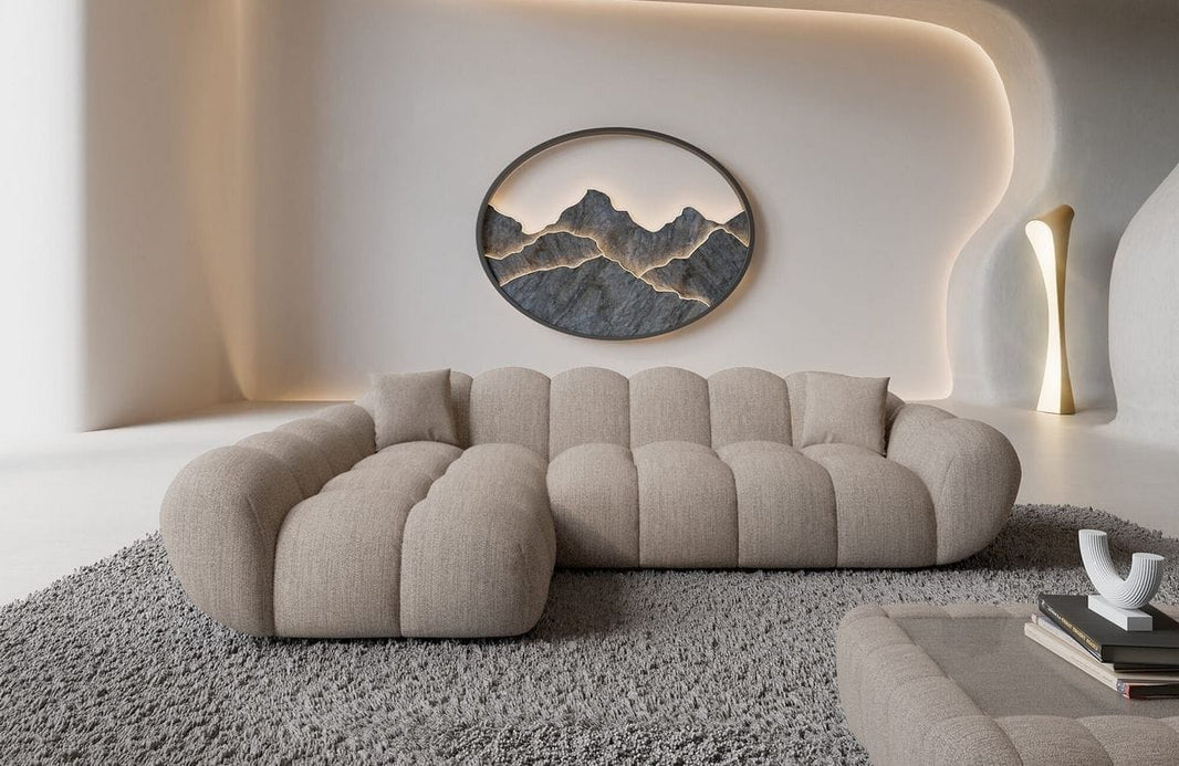 Couch Maleron L-Form in Stoff