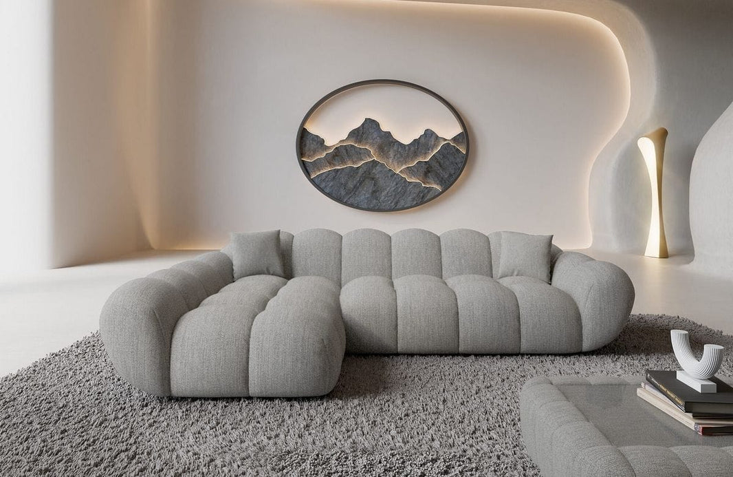 Couch Maleron L-Form in Stoff