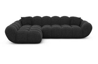 Couch Maleron L-Form in Stoff Schwarz